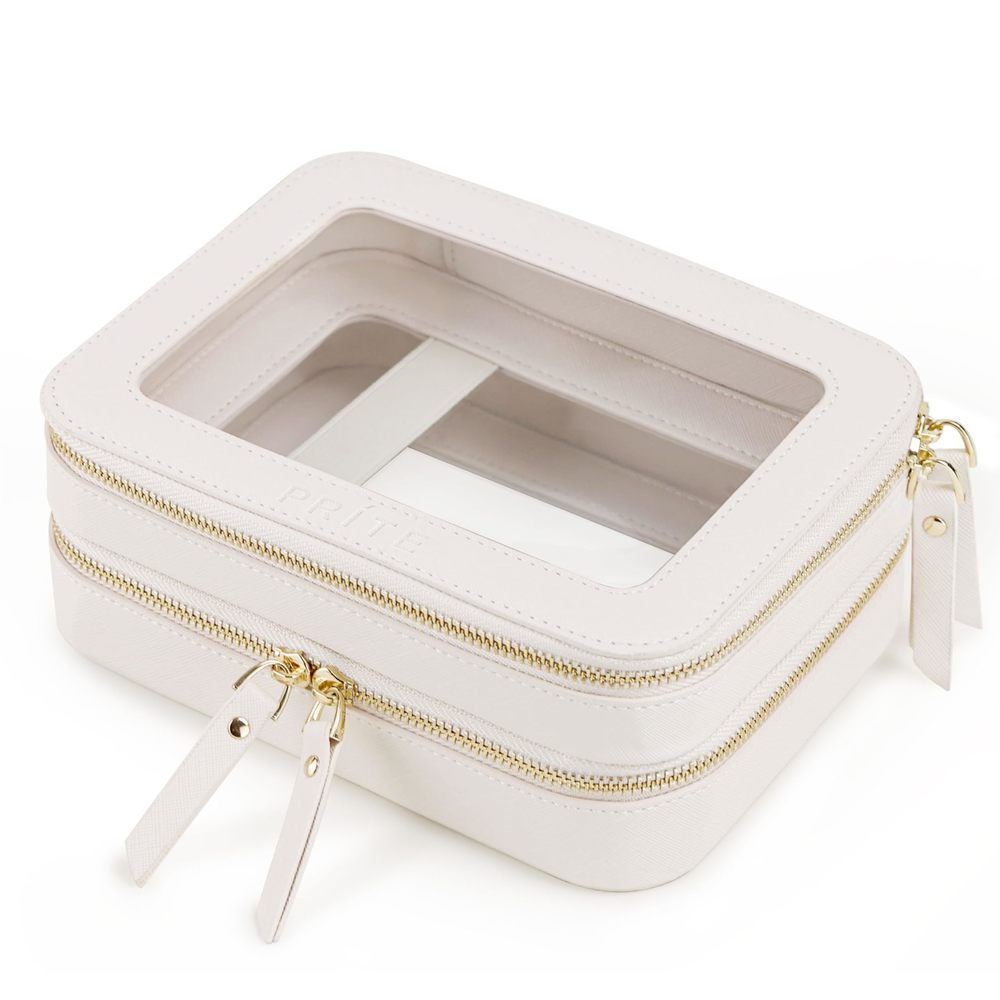 Double Layer Makeup Bag For Women Portable Clear Makeup Bag Cute Waterproof🤍